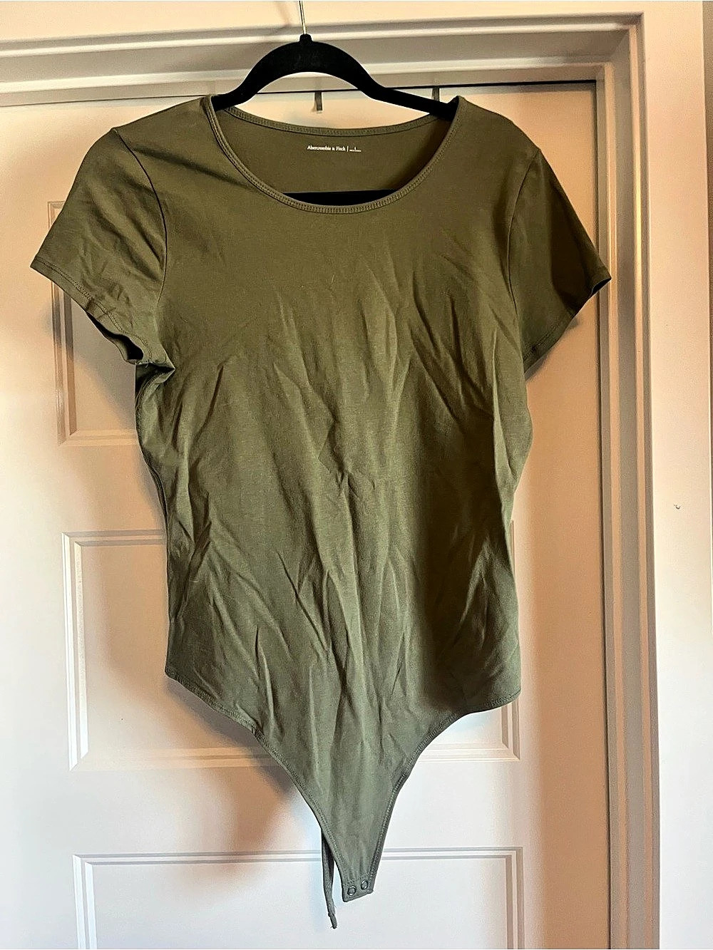 Abercrombie & Fitch Short-Sleeve Seamless Fabric Tee Bodysuit Tee Bodysuit Green